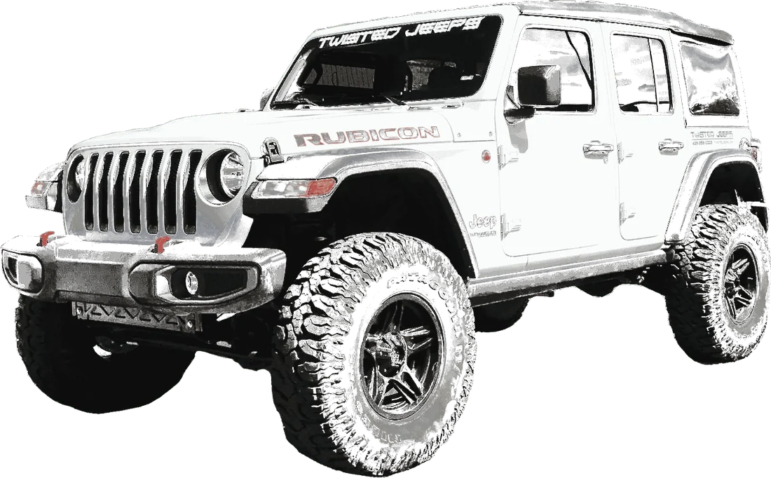 Outfitted 4-door Jeep Wrangler on Moab slickrock